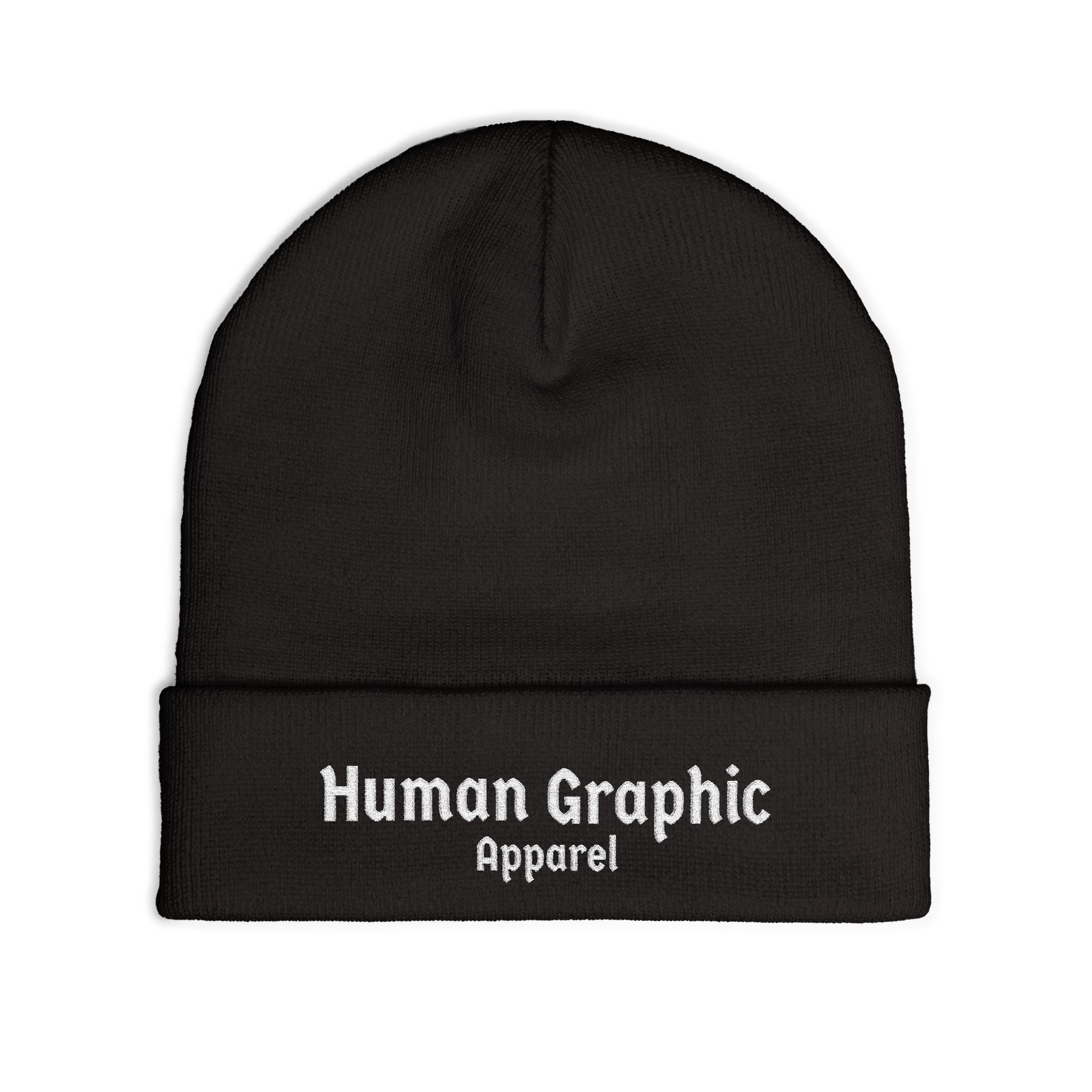 Embroidered Knit "Human Graphic Apparel" SIMPLE Beanie